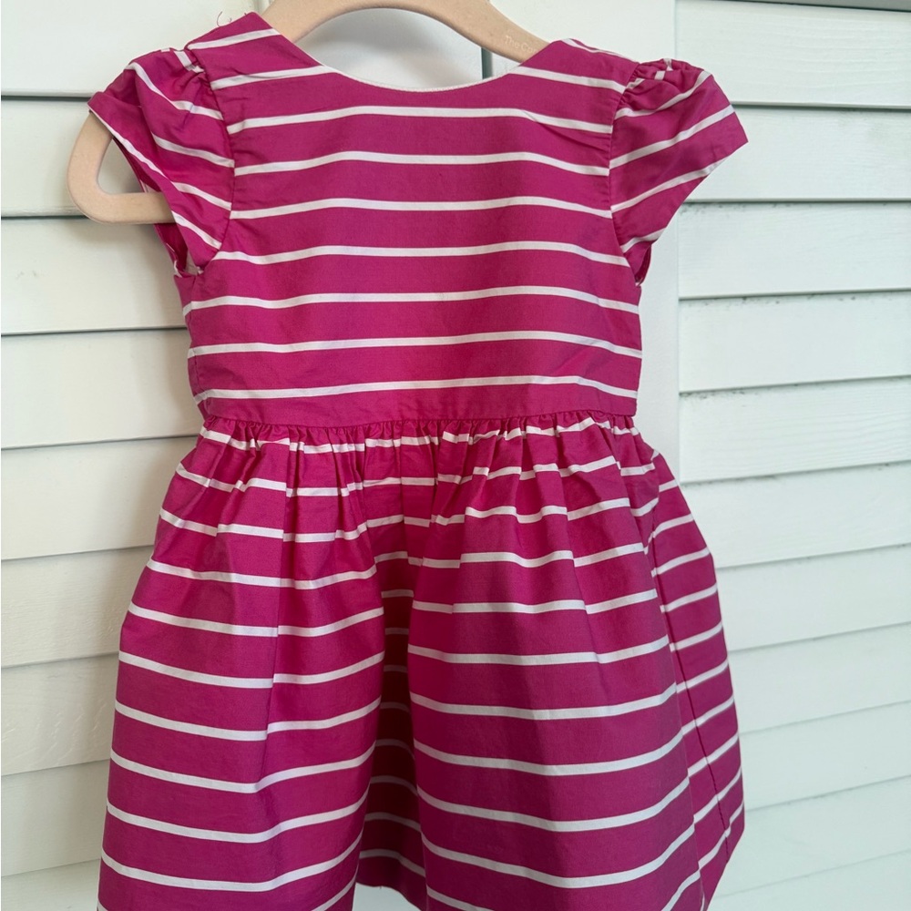 Ralph Lauren Fuchsia and White Striped Kids Dress